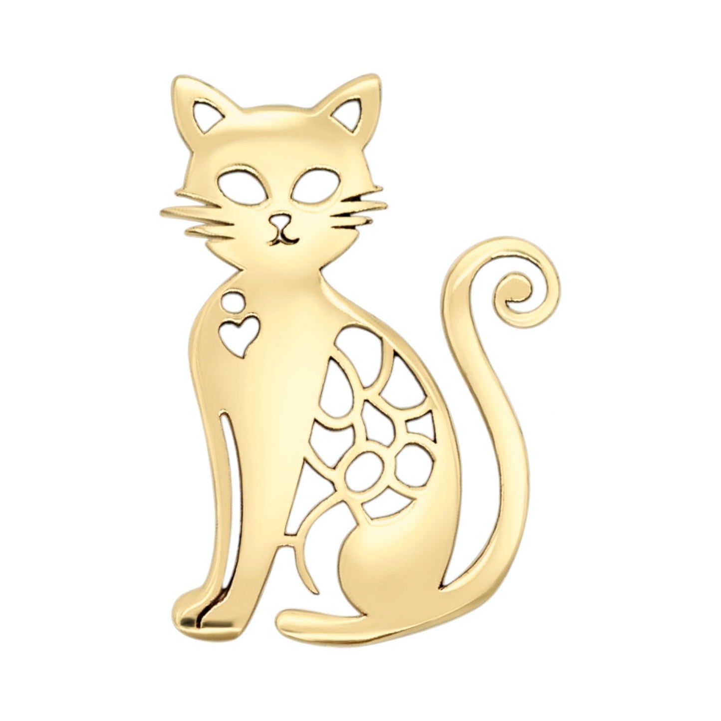 Elegant Filigree Heart Cat Earring