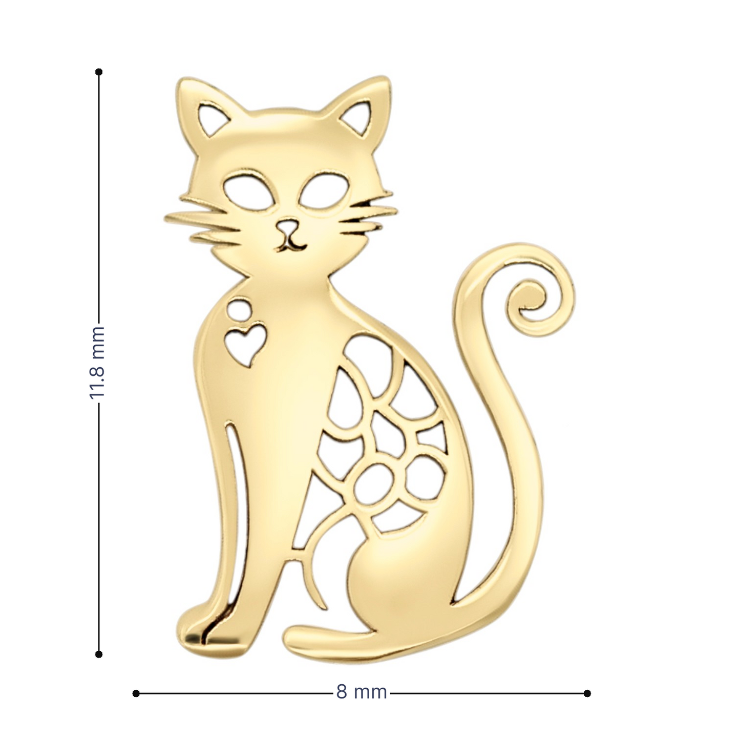 Elegant Filigree Heart Cat Earring