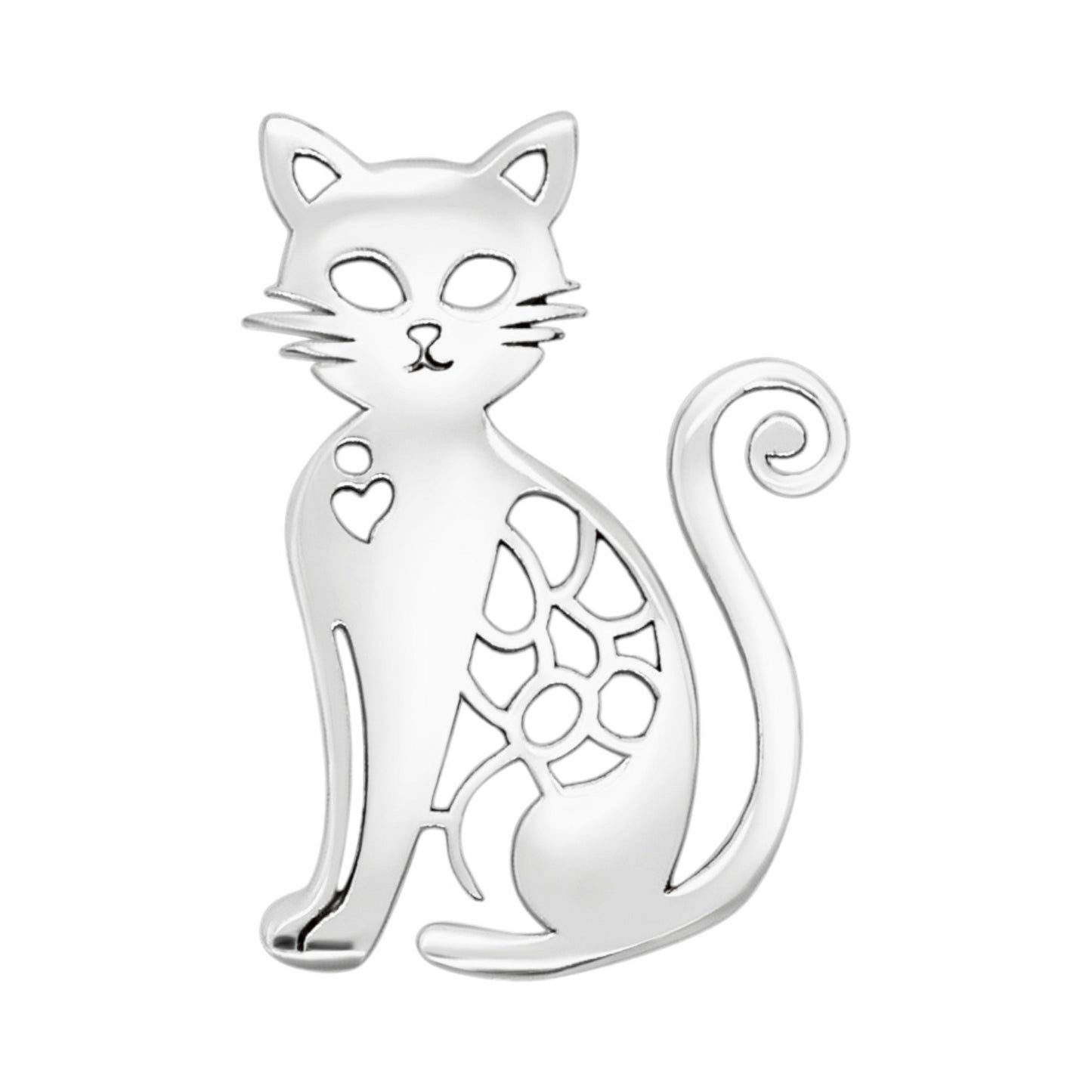Elegant Filigree Heart Cat Earring