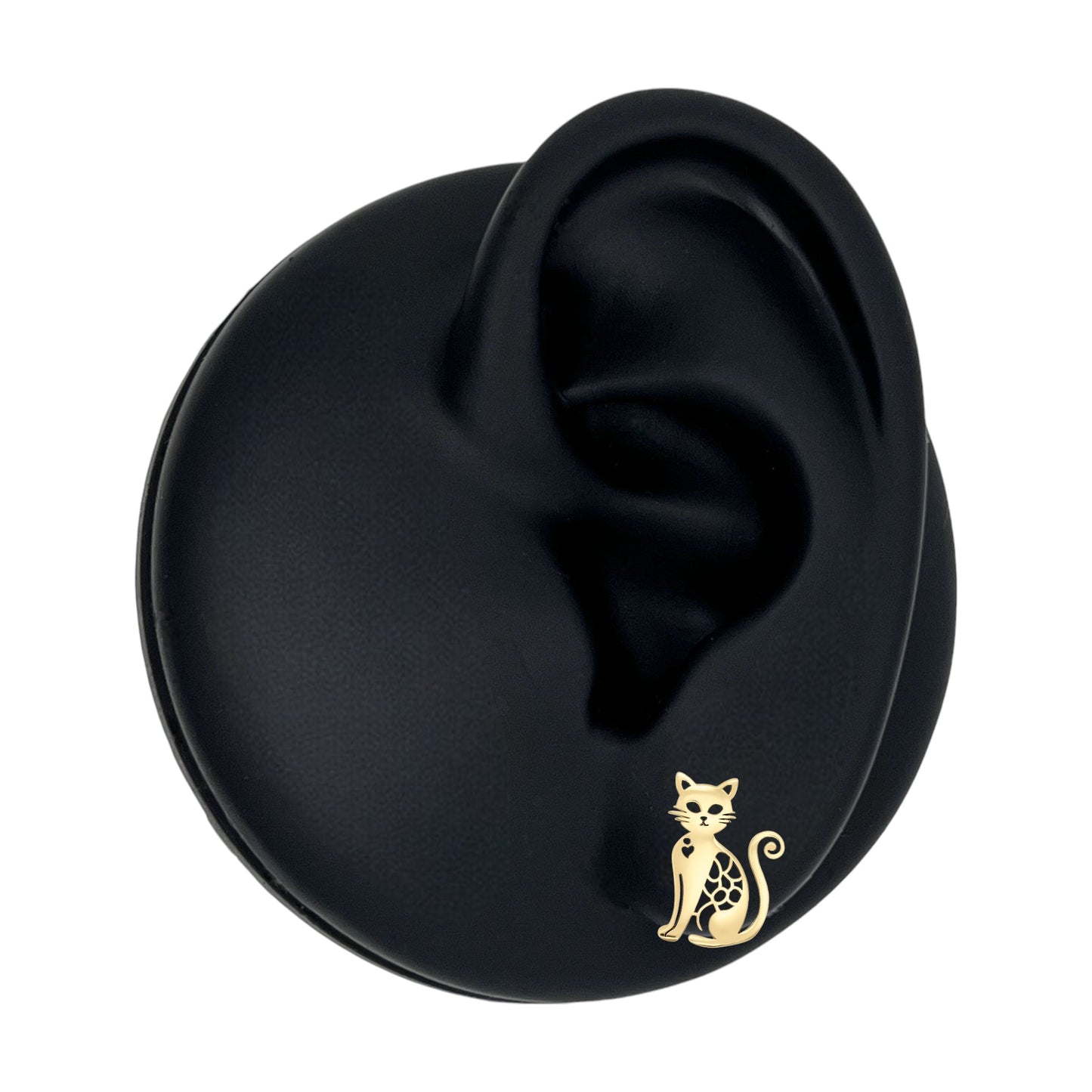 Elegant Filigree Heart Cat Earring