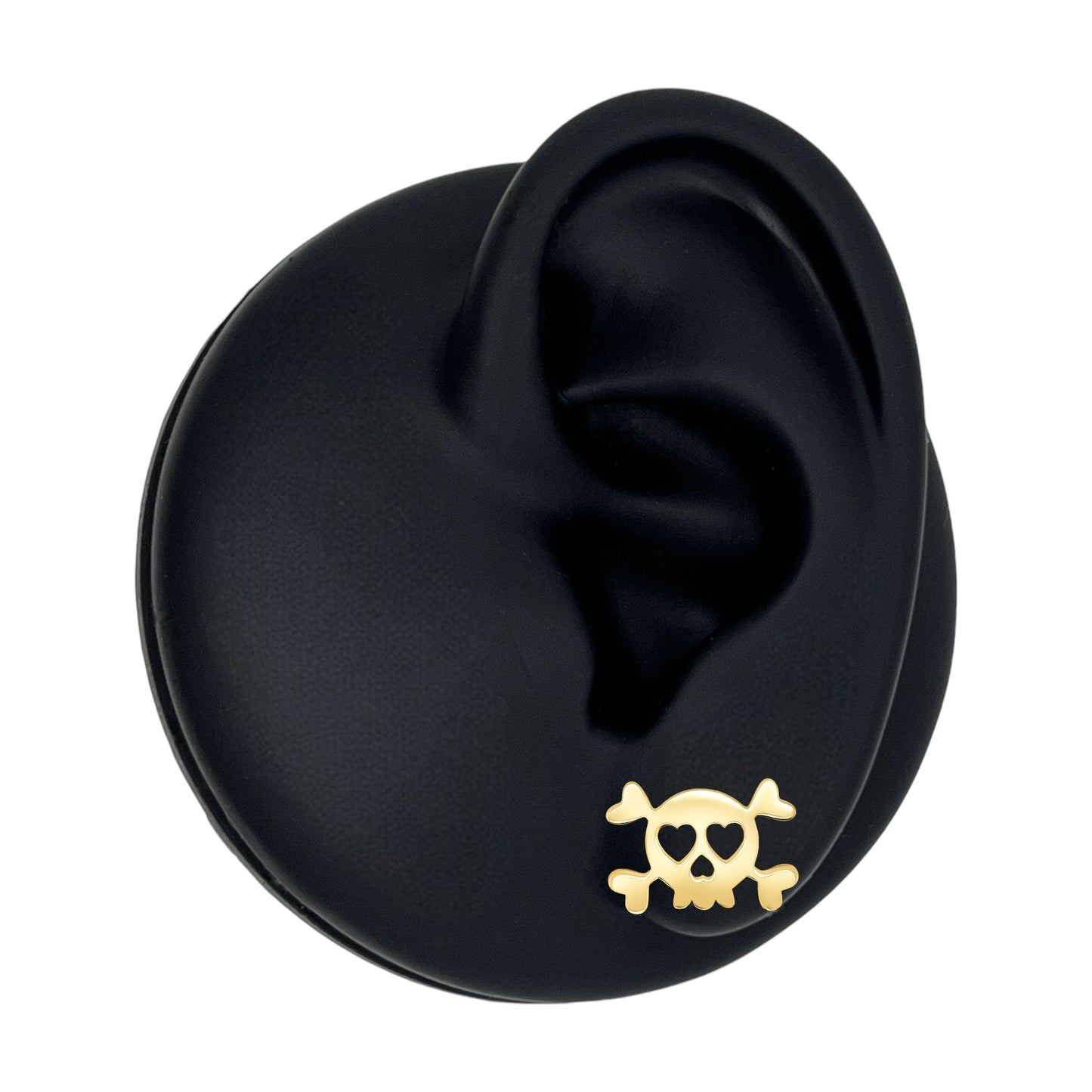 Heart-Eyed Skull Earring